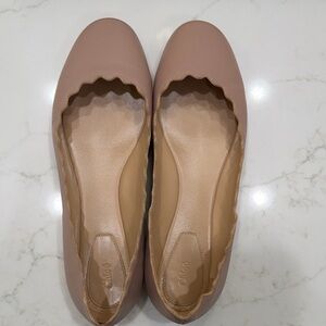 Chloe Lauren Scalloped Ballet Flats - Pink